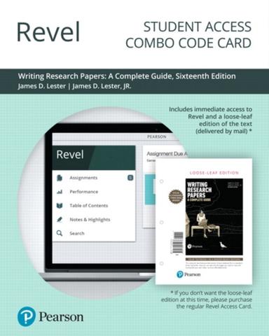 Revel + Print Combo Access Code for Writing Research Papers