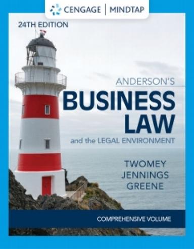 MindTap for Twomey/Jennings/Greene's Anderson's Business Law & The Legal Environment - Comprehensive Edition, 24th Edition [Instant Access], 1 term