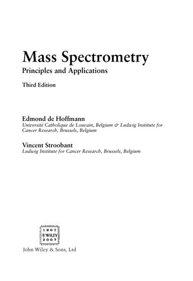 Mass Spectrometry: Principles and Applications