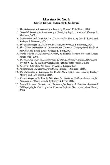 Disabilities and Disorders in Literature for Youth