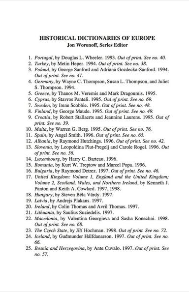 Historical Dictionary of Malta
