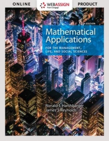 WebAssign for Harshbarger/Reynolds' Mathematical Applications for the Management, Life, and Social Sciences