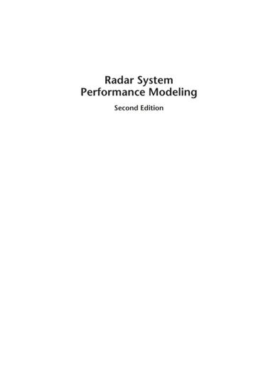 Radar System Performance Modeling