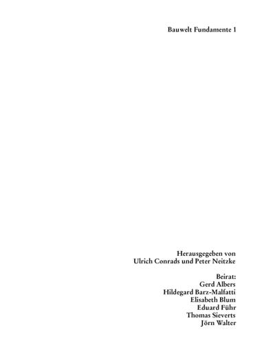 Programme und Manifeste zur Architektur des 20. Jahrhunderts
