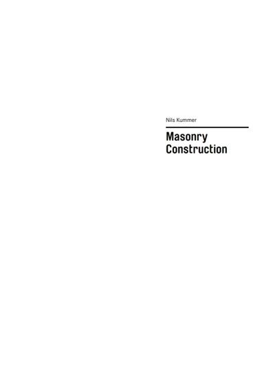 Basics Masonry Construction