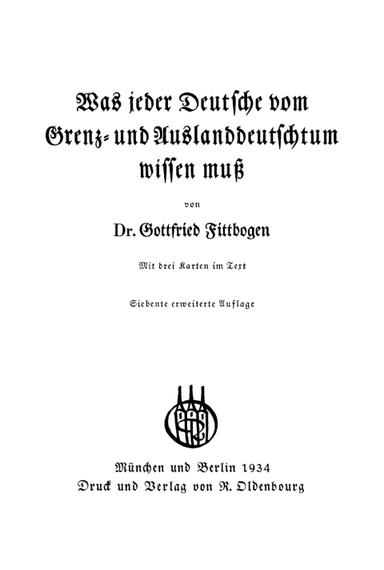 Was jeder Deutsche vom Grenz und Auslandsdeutschtum wissen muß