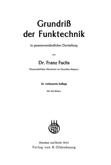 Grundriß der Funktechnik in gemeinverständlicher Darstellung